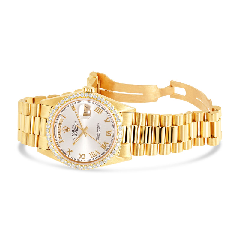 Rolex Day-Date 36mm White Diamond Dial With Presidential Bracelet