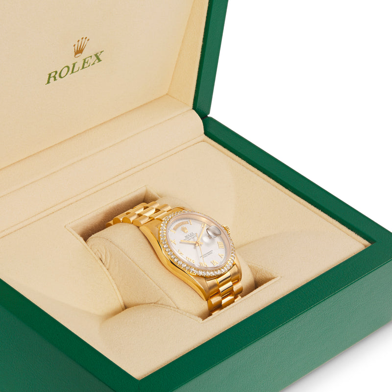 Rolex Day-Date 36mm White Diamond Dial With Presidential Bracelet