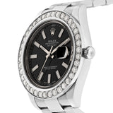 Rolex DateJust 41 mm with Diamond Bezel & Black Dash Dial