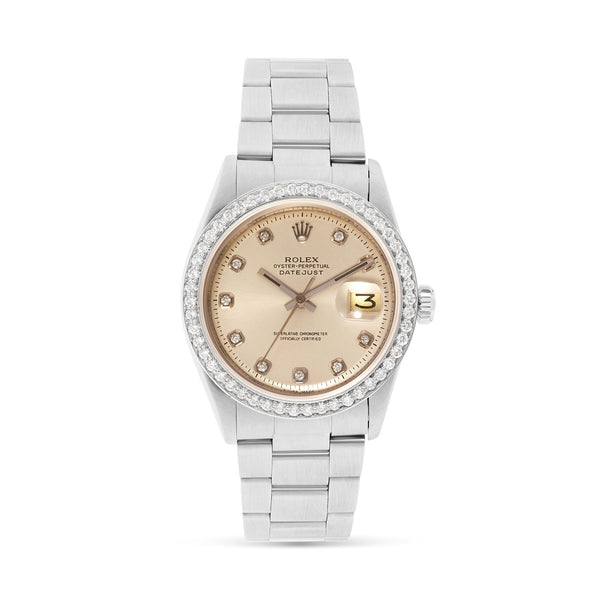 Rolex DateJust 36 mm with Diamond Bezel & Diamond Dot Hour Markers