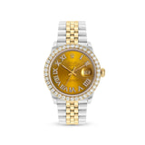 Two Tone 36 mm Rolex DateJust with 3 Carat Diamond Bezel