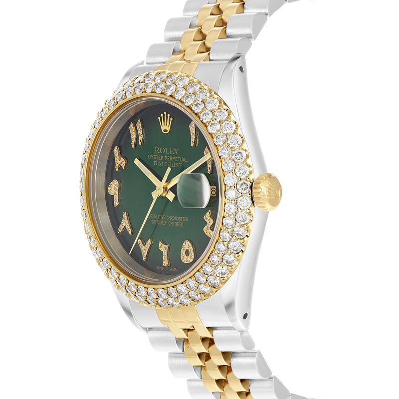 Green Arabic Diamond Two-Tone Rolex 16233, 36 mm