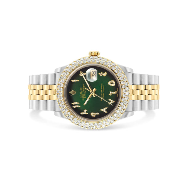 Green Arabic Diamond Two-Tone Rolex 16233, 36 mm