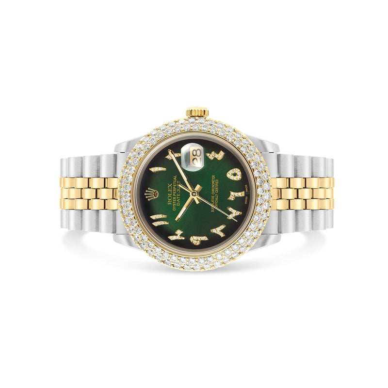 Green Arabic Diamond Two-Tone Rolex 16233, 36 mm