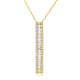 14k Yellow Gold 0.76ct Diamond Bar Necklace