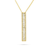 14k Yellow Gold 0.76ct Diamond Bar Necklace