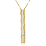 14k Yellow Gold 0.76ct Diamond Bar Necklace