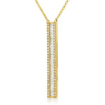 14k Yellow Gold 0.76ct Diamond Bar Necklace
