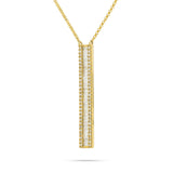 14k Yellow Gold 0.76ct Diamond Bar Necklace