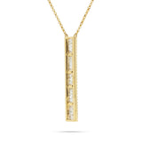 14k Yellow Gold 0.76ct Diamond Bar Necklace