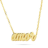 14K Yellow Gold Amor Spanish Love Pendant