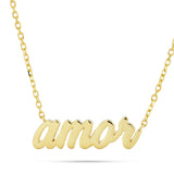 14K Yellow Gold Amor Spanish Love Pendant