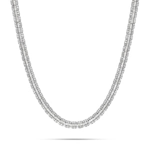 10K White Gold 164ctw Baguette Diamond Chain