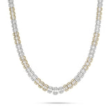14K Two Tone 31.86ctw Baguette Diamond Chain
