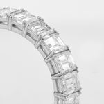 14K White Gold 3.5ct Emerald Diamond Half Eternity Ring