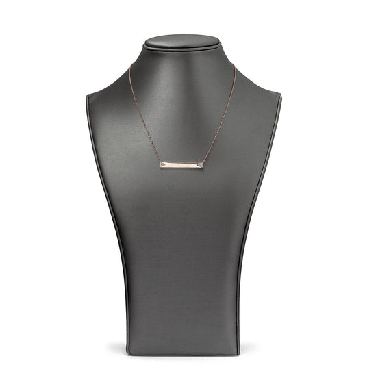 14k Rose Gold Engravable 0.20ct Diamond Bar Pendant