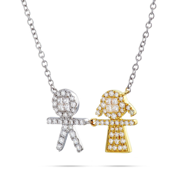 18K Gold 0.43ct Duo Diamond Necklace