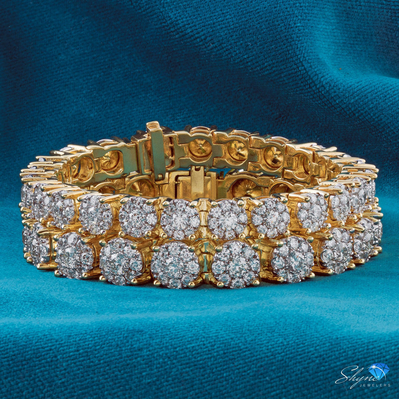 14k Yellow Gold 22.32ct Diamond Tennis Bracelet