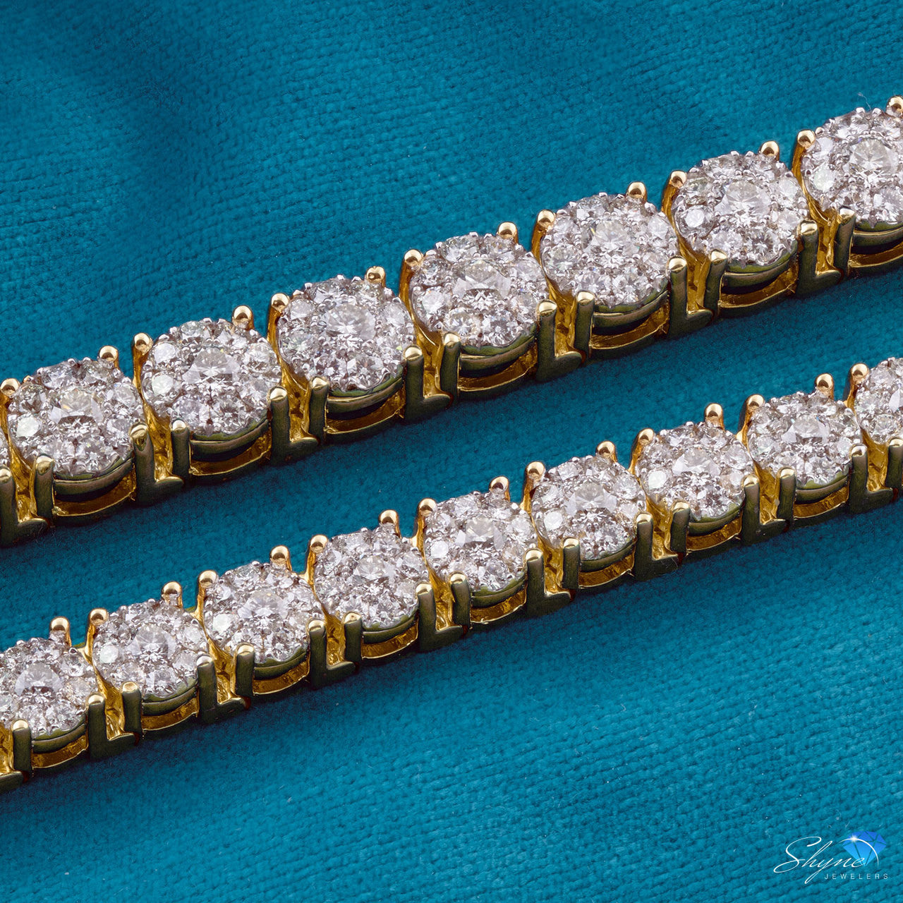 14k Yellow Gold 22.32ct Diamond Tennis Bracelet