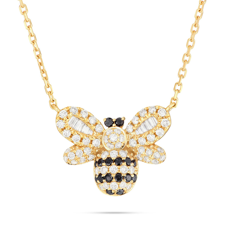 18K Gold 0.45ct Bumble Bee Diamond Necklace