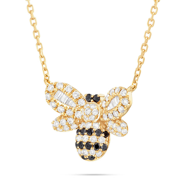18K Gold 0.45ct Bumble Bee Diamond Necklace