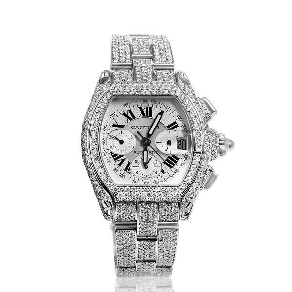 Cartier Roadster Roman Dial 22.5ct Diamond Watch