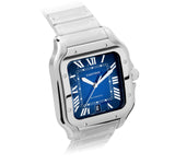 Cartier Santos Blue Dial Watch Stainless Steel