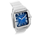 Cartier Santos Blue Dial Watch Stainless Steel
