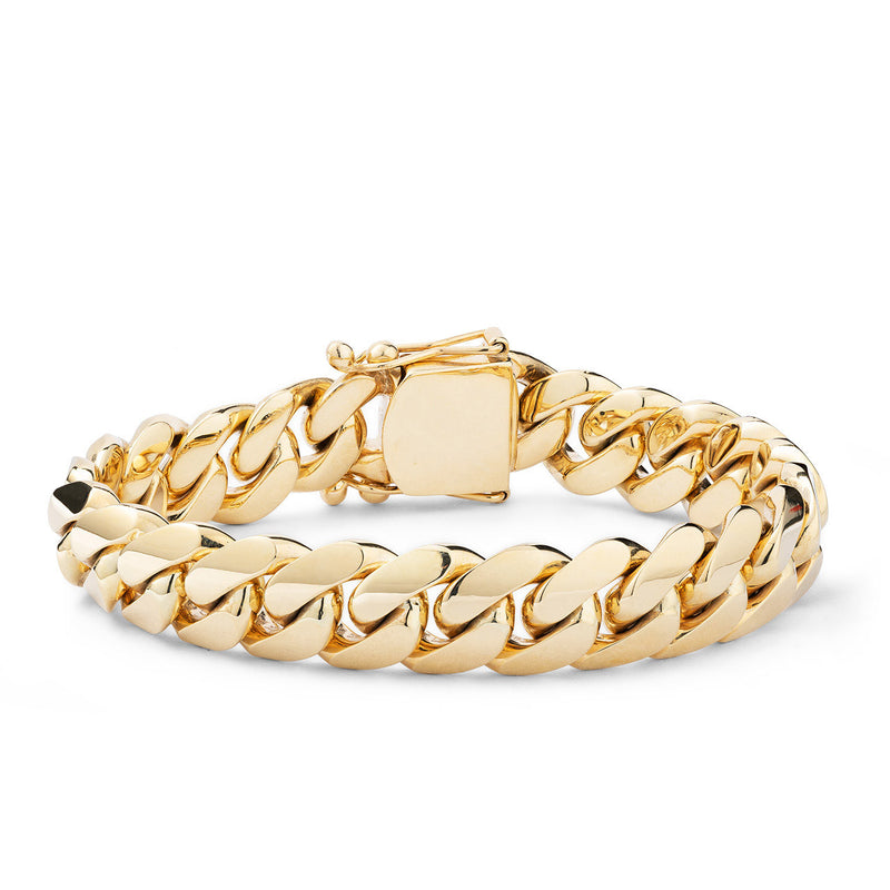 Solid Gold Cuban Link Bracelet 12.75 mm