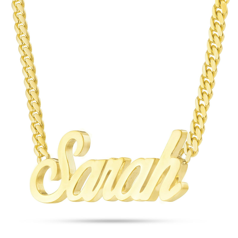 YOUR NAME Custom Solid Gold Large Cuban Name Necklace – SHYNE
