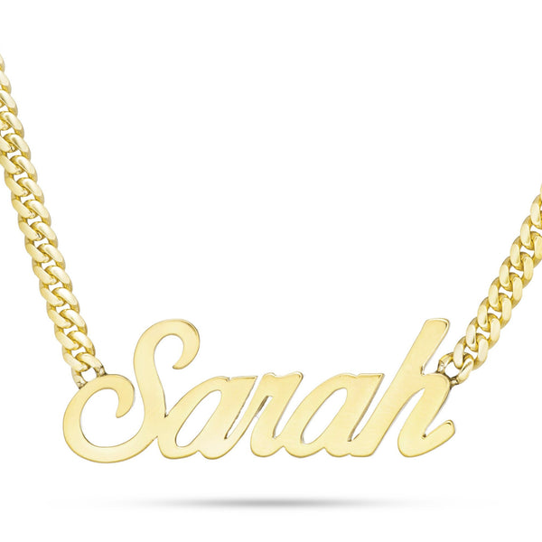YOUR NAME - Custom Solid Gold Large Cuban Name Necklace