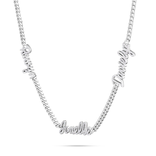 Custom Three Name Diamond Chain