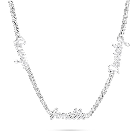 Custom Three Name Diamond Chain