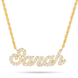 YOUR NAME - Custom Small Gold & Diamond Name Necklace