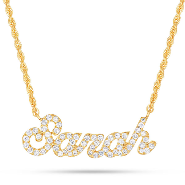 YOUR NAME - Custom Small Gold & Diamond Name Necklace