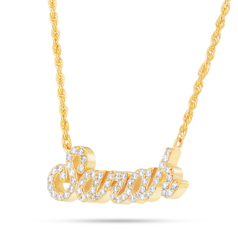 YOUR NAME - Custom Small Gold & Diamond Name Necklace