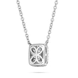 18K White Gold 0.39ct Baguette Diamond Cluster Necklace