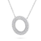 18K Gold 0.68ct Diamond Halo Circle Necklace