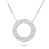 18K Gold 0.68ct Diamond Halo Circle Necklace