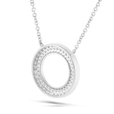18K Gold 0.68ct Diamond Halo Circle Necklace