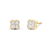 14K Gold 0.59ct Diamond Clover Stud Earrings