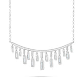 18K Gold 2.05ct Baguette Diamond Bar Drop Necklace