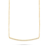 18K Gold 0.28ct Curved Bar Diamond Necklace