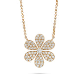 18K Gold 3.56ct Diamond Flower Necklace