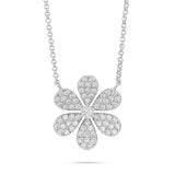18K Gold 3.56ct Diamond Flower Necklace