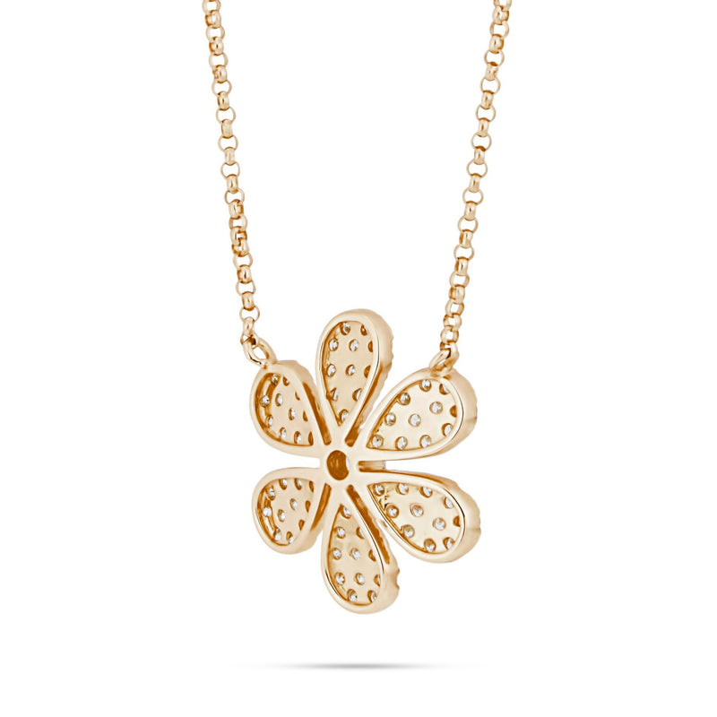 18K Gold 3.56ct Diamond Flower Necklace