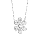 18K Gold 3.56ct Diamond Flower Necklace