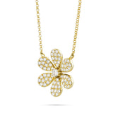 18K Gold 3.56ct Diamond Flower Necklace