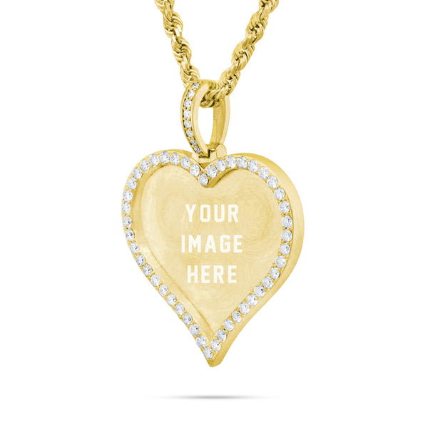 Medium Gold & Diamond Heart Picture Pendant