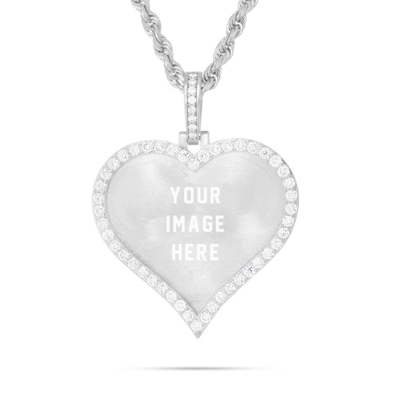 Medium Gold & Diamond Heart Picture Pendant